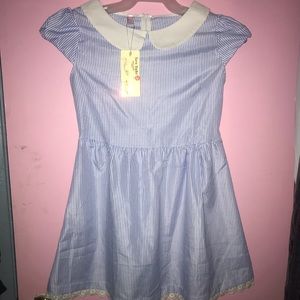 Blue Stripped Short Dress